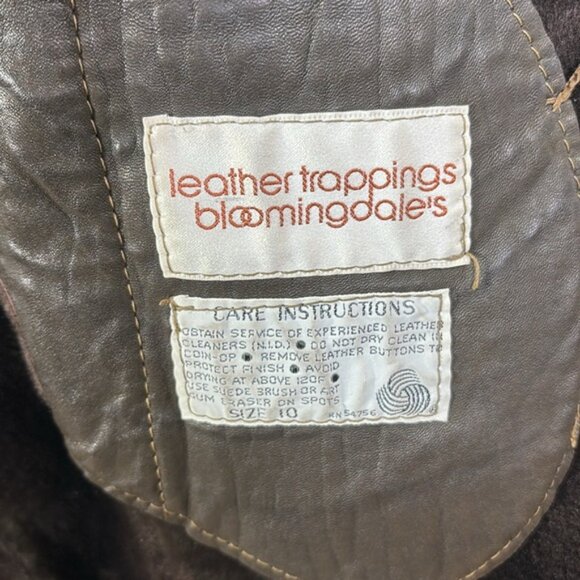 Sawyer of Napa Brown, Mandarin collar, shearling full length coat vintage - Picture 10 of 13